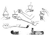 Egyptian censers and boxes for incense